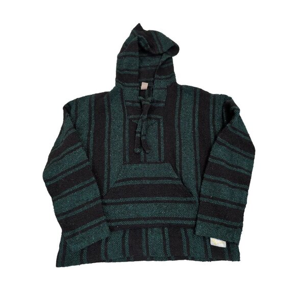 Bassnectar Baja Hoodie Pullover Mens L Green Black Embroidered Bassdrop Symbol - Picture 1 of 7